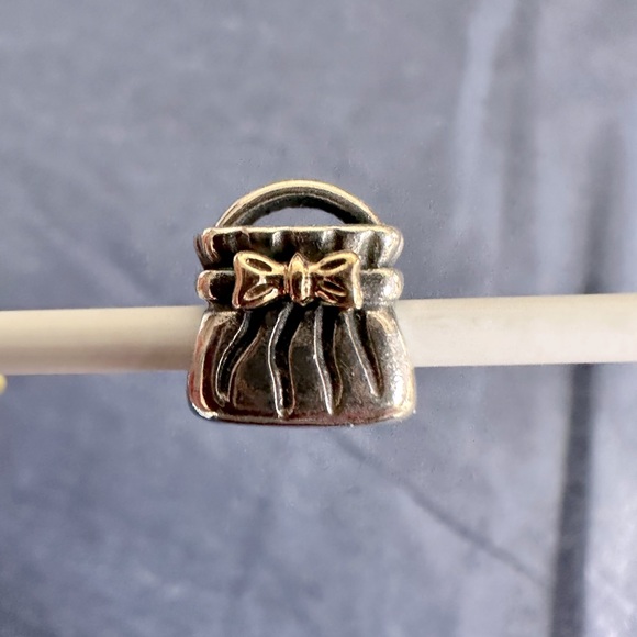RETIRED Pandora Purse Handbag Charm with 14k bow - Picture 8 of 13